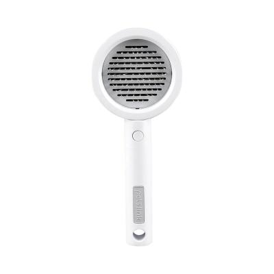 China Sustainable Pet Hair Brush Pet Grooming Comb With Bottom Self Cleaning Dog Grooming Brush for sale