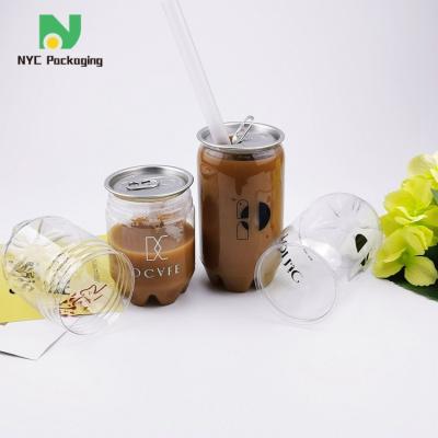 China BPA Free Plastic Fruit Juice Bottles 500ml Pull Up Cans Clear Color for sale