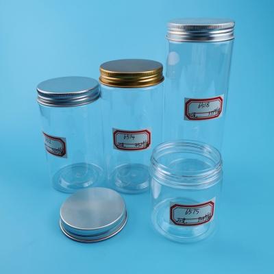 China 120ml 200ml 250ml 500ml Clear Plastic Pet Jar With Aluminum Lid  Food Grade for sale