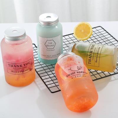 China Round Cylinder Empty 650ml 54MM Plastic Beverage Jar for sale