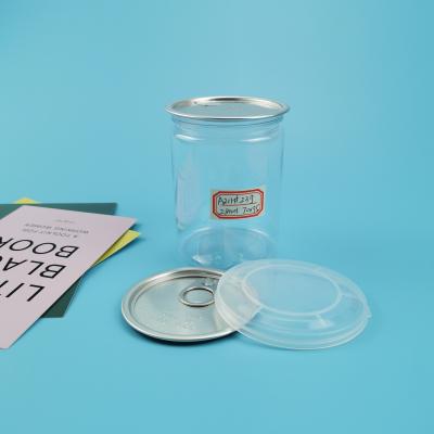 China Transparent 211# 65mm 280ml 20g Plastic PET Food Jars for sale