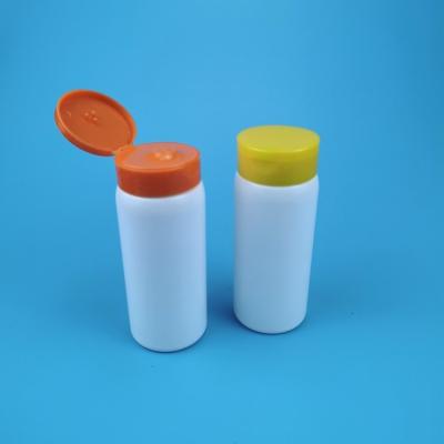 China White 80g 100g 150g Plastic Loose Powder Jar With Flip Cap for sale