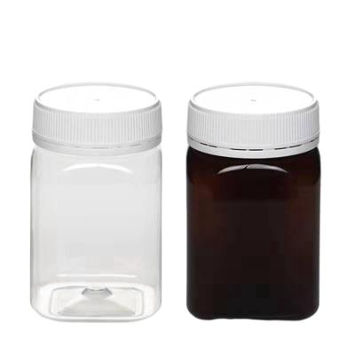 China Cuadrado privado de aire Honey Bottle With Lid de los tarros plásticos libres de la comida 320ml de BPA en venta