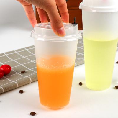 China Custom Take Away Disposable Coffee Cups 700ml Plastic Juice Cup for sale