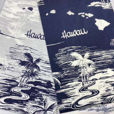 China Customized viable simple tetron woven hawaiian cotton fabric print poplin for wholesale for sale