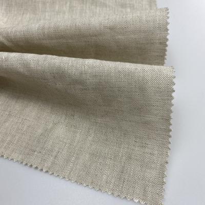 China French organic materialn anti pill plain dyed 100% woven linen fabric for towel baby mat fabric for sale