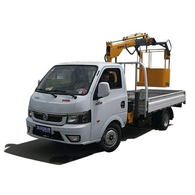 China TRUCK CRANE mini 4*2 left driving gasoline truck mounted mini crane max lifting capacity 1300kg for sale