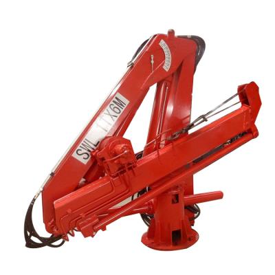 China Floating crane 4 ton 3 knuckle hydraulic mini boom floating barge crane for sale with radio remote control for sale