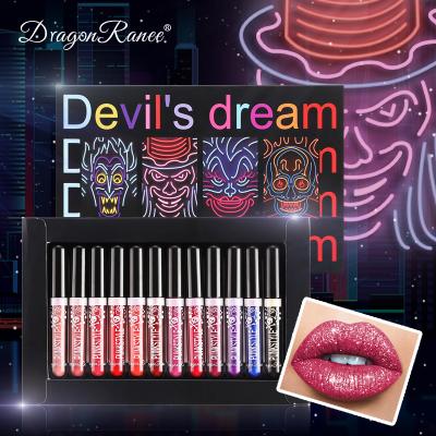 China Waterproof Lip Gloss Set 12 Sticks Shimmer Lip Gloss Custom Lip Gloss Kit for sale