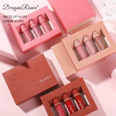 China 3pcs waterproof matte lip gloss gift box set custom private label lip gloss lip gloss from wholsale for sale