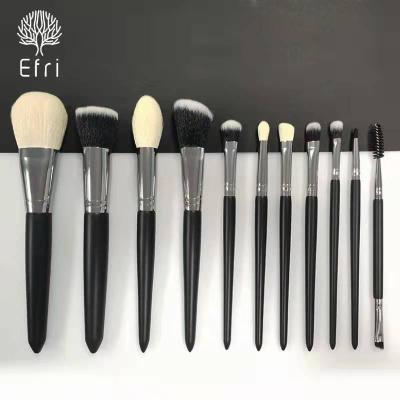 China Angular Blush Starry Sky 11pcs Wooden Handle Fiber Makeup Brushes Makeup Brush Set Custom Private Label for sale