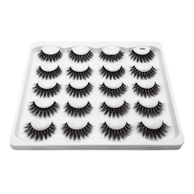 China Long 10 Pairs Natural Handmade Mink Eyelashes Fake Eyelashes Bulk Vendor Fake Eyelashes OEM 3d Eyelashes from Shidishangpi for sale