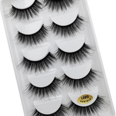 China 5 Pairs Sensitive Private Label Mink Fake Eyelashes Eyelash Vendor Eyelashes for sale