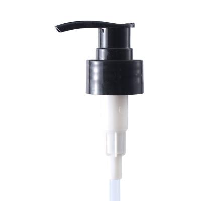 China 28mm Matte Black Long Nozzle Plastic Cream Lotion Pump for Skin Care Bottles Non Spill for sale