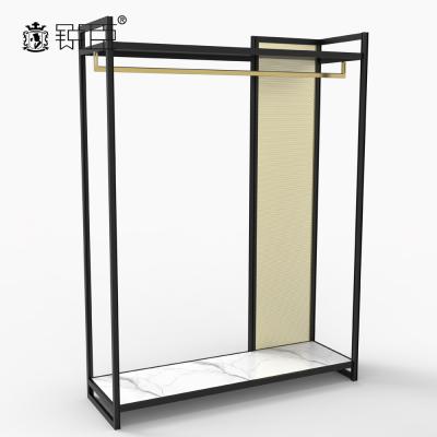 China RuiChen2020 Retail Stores Fashion Clothes Store Clothing Display Furniture Boutique Metal Shelf Hanging Rail For Store for sale