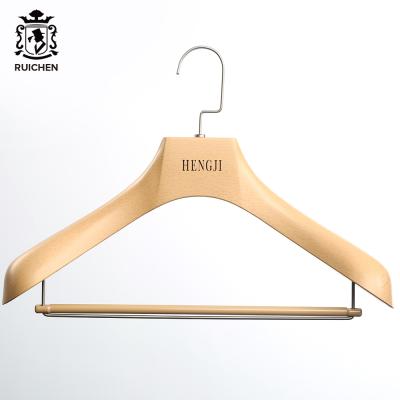 China Hot Selling Eco-friendly Clothes Hanger Wood Finish Plastic Short Hangers With Pants Hanger for sale