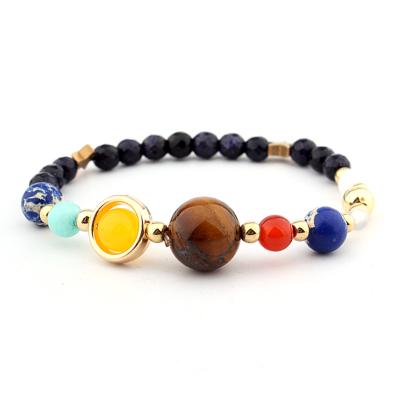 China Fashionable Tiger Eye Bracelet Galaxy Energy Women Elastic Beaded Bracelet for sale