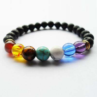 China Fashionable Yoga Chakra Bracelet 7 Natural Stone Stone Spiritual Bracelet for sale