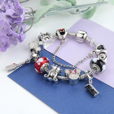 China Fashion Jewelry Bracelets 2018 New Style Popular Crystal Alloy Gifts Silver Plated Pendant Bracelet for sale