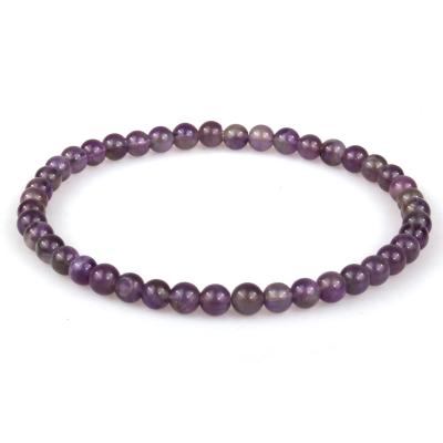 China FASHIONABLE simple 4mm jewelry natural amethyst bracelet yoga natural semi-precious stone bracelet for women for sale