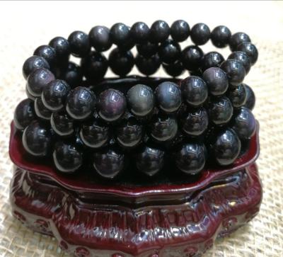 China Trendy Black Obsidian Bangles Jewelry Fashion Bead Crystal Bracelets For Women Men for sale