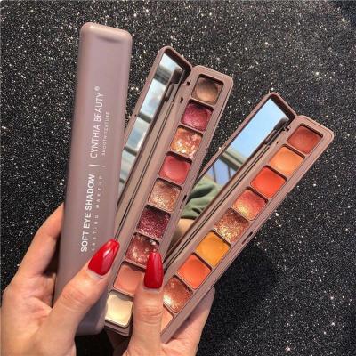 China Waterproof 9 Color Mini Holographic Sultry Loose Pigment Beauty Glazed Eyeshadow Palette Eyeshadow Wholesale High Quality Private for sale