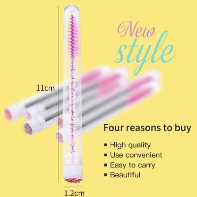 China Non-Toxic Eyelashes Sweep Personalized Lash Extension Silicone Disposable Spoolie Tube Mascara Wand With Cover Eyelash Lash Brush for sale