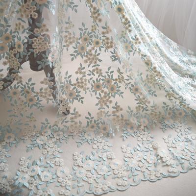 China Viable High End Fabric Color Matching Embroidery Lace Fabric Dress for sale