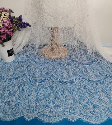 China Wholesale New Chantilly Collection Lace Fabric Viable White Bridal Fabric China Bridal Market for sale