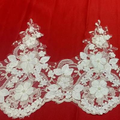 China New Fashion Sustainable High Quality Embroidery Flower Beaded Sequin Lace Trim for sale