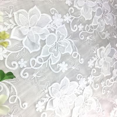 China 2020 Lasting Lasting 3d Flower Embroidery Lace Fabric African Bridal Lace Fabric for sale