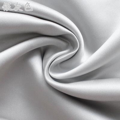 China Durable Bright Black And Gray Thick Satin Wedding Dress Fabric From Taiwan for sale