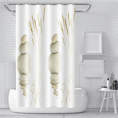 China Viable China Factory Design Simplicity Shower Curtain Custom Bathroom Waterproof Printing Shower Curtains for sale