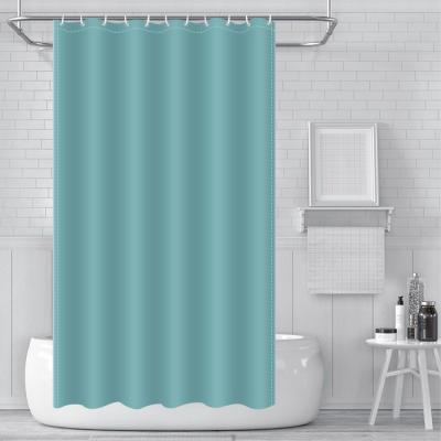 China Durable Hot Sale Amazon Solid Color Polyester Shower Curtain For Bathroom Waterproof Rust Resistant Shower Curtain for sale