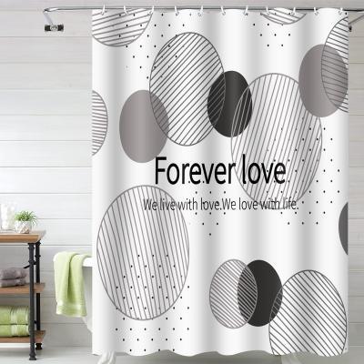 China Sustainable Wholesale Custom Fabric Printing Shower Curtain Rust-Resistant Machine Washable Bathroom Shower Curtains for sale