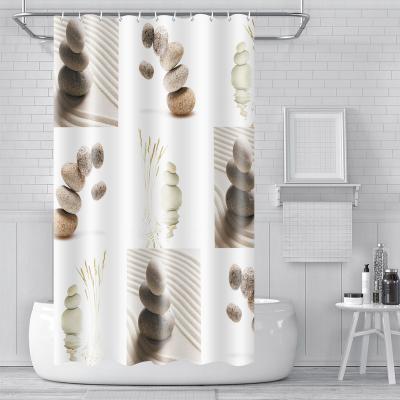 China Viable Factory Modern Simplicity Design Fabric Shower Curtain Polyester Bathroom Wholesale Printed Curtain for sale