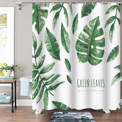 China Durable Custom Fabric Waterproof Polyester Shower Curtain Modern Bathroom Eco - Friendly Shower Curtain for sale