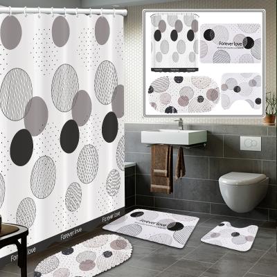 China Best Viable Selling Modern Artist Design Eco-friendly EVA Shower Curtain Bathroom Curtains Sets for sale