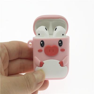 China Cute Soft Pig Shape Silicone Case Earphone Wireless Earphone Protector For Apple For Airpod Case for sale