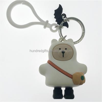 China Custom 3d LED Light Gift Pvc Plastic Type Keychains for sale