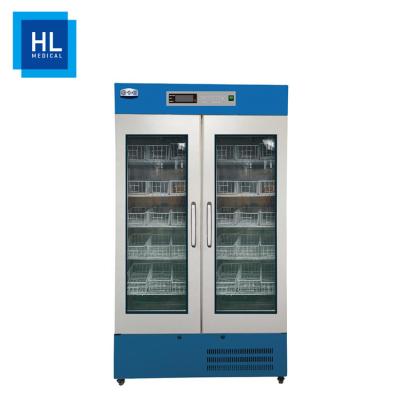 China HYC-L660 4Celsius French Door Air Cooling Blook Bank Medical Refrigerator with CE 660L for sale