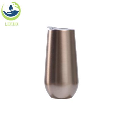 China Amazon Viable Hit Stainless Steel Offensive Double Wall Champagne Wine Flutes Unbreakable Cocktail Tumbler 6oz for sale