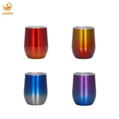 China Viable Double Tumbler Empty Wine Glass Eggshell 12OZ Stainless Steel Egg Shaped Cup With Lid Bar Tool for sale