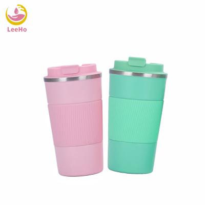 China 2022 New Arrival Sustainable Double Wall Vacuum Insulted Powder Coated Portable Leak Proof Stainless Steel Travel Tumbler With Patent for sale