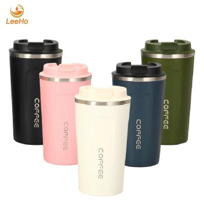 China Durable High Quality Stainless Steel Double Wall Vacuum Insulted 12oz 17oz Powder Coated Logo Portable Reusable Coffee Tumbler for sale