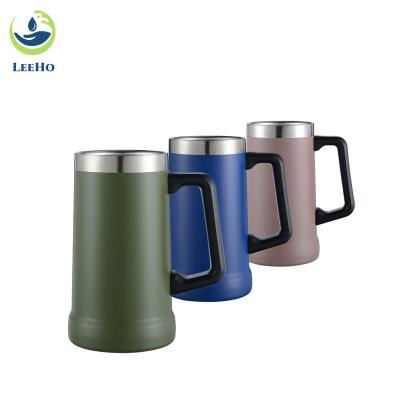 China Double Layer Stainless Steel Beer Mug Viable High Quality Vacuum Insulated Customizable Beer Mug With Handle for sale