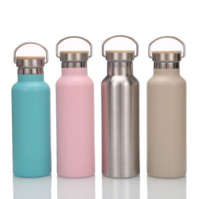 China Amazon Viable Hot Selling 500ml Stainless Steel Vacuum Insult Wooden Handle Sports Travel Increasing Camping Water Bottle Bulk for sale