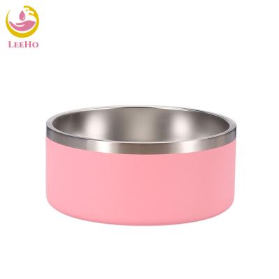 China Sustainable Double Layer Stainless Steel Pet Water Bowl 64 Ounce No Spill Dog and Cat Bowl Durable Pet Feeder Hanging Pet Bowl Food for sale