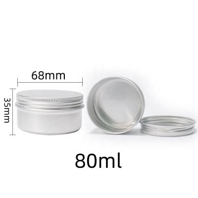 China Cosmetic Round Aluminum Jar With Screw Lids Custom Logo Eco - Friendly Packaging Aluminum Tin Cans For Cosmetic 80g 80ml Cookie Candy for sale