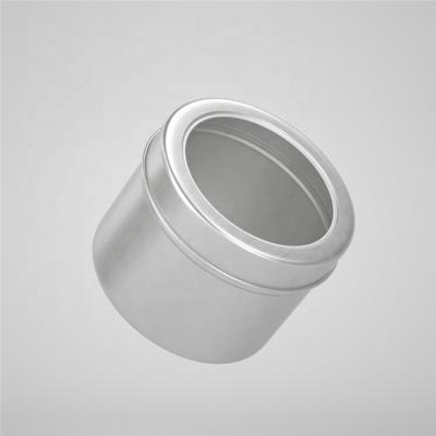 China Recycable Matierials Canton 60ml Flip Lid Window Aluminum Tin Stock Cosmetic Jars for sale